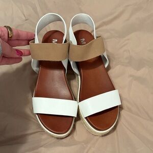 MIA Stylish White and Tan Women's Sandals